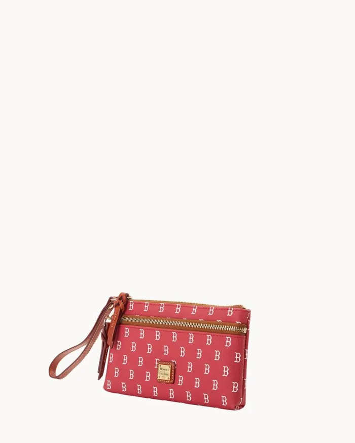 MLB Red Sox Double Zip Wristlet Boston Red Sox Women Dooney and Bourke Wallets MLB Red Sox Double Zip Wristlet Boston Red Sox Women Dooney and Bourke Wallets