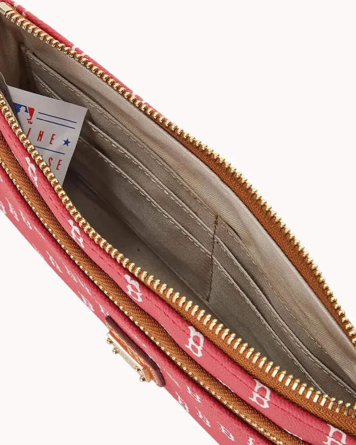MLB Red Sox Double Zip Wristlet Boston Red Sox Women Dooney and Bourke Wallets MLB Red Sox Double Zip Wristlet Boston Red Sox Women Dooney and Bourke Wallets