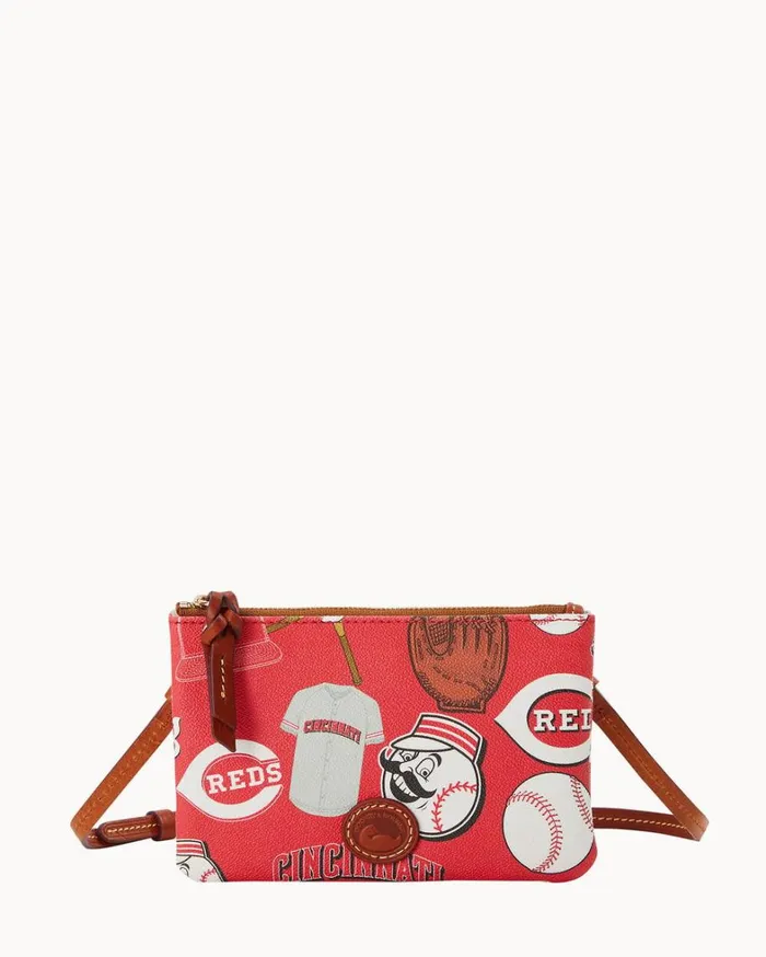 MLB Reds Top Zip Crossbody Reds Women Dooney and Bourke Crossbodies