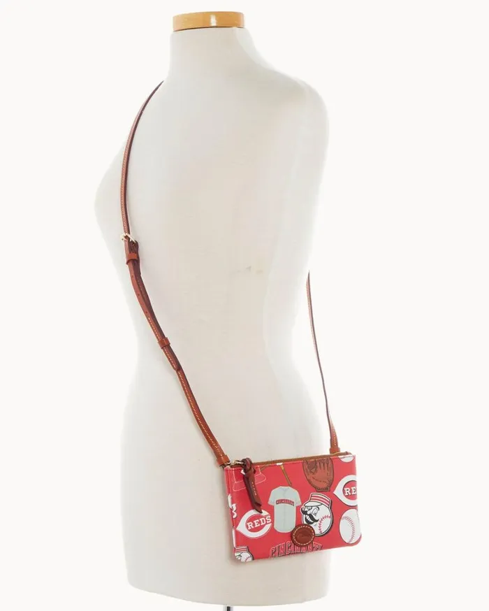 MLB Reds Top Zip Crossbody Reds Women Dooney and Bourke Crossbodies MLB Reds Top Zip Crossbody Reds Women Dooney and Bourke Crossbodies