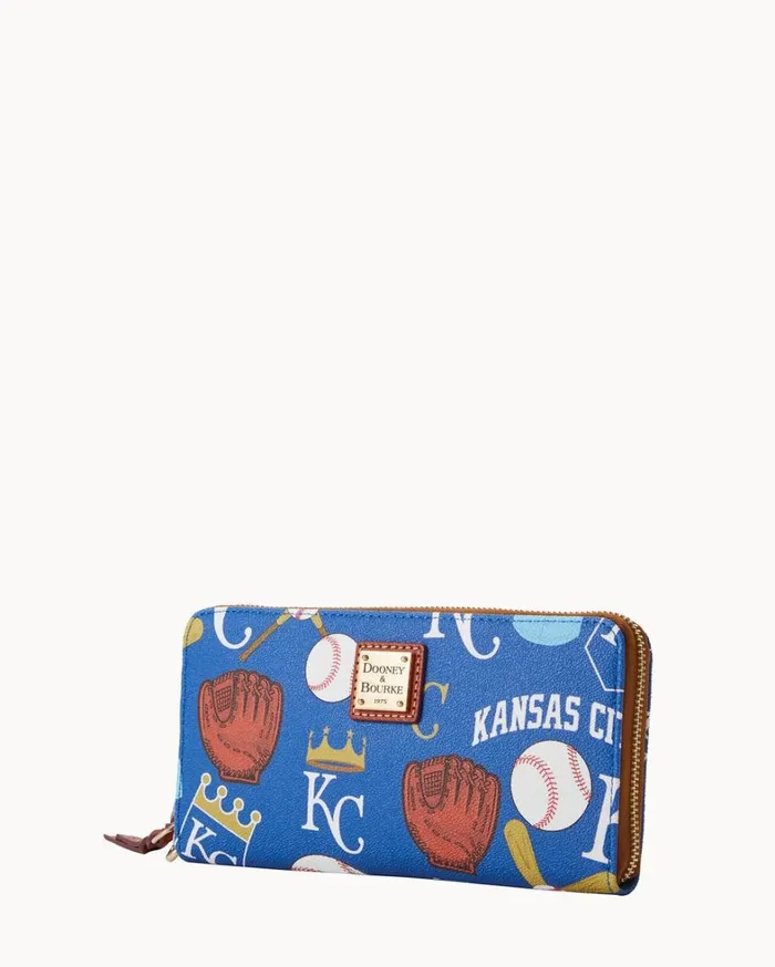 MLB Royals Large Zip Around Wristlet Royals Women Dooney and Bourke Wallets MLB Royals Large Zip Around Wristlet Royals Women Dooney and Bourke Wallets