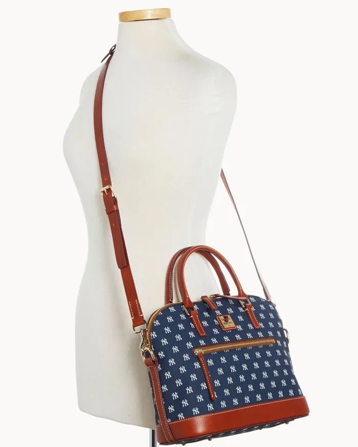 MLB Yankees Domed Zip Satchel Yankees Women Dooney and Bourke Satchels MLB Yankees Domed Zip Satchel Yankees Women Dooney and Bourke Satchels