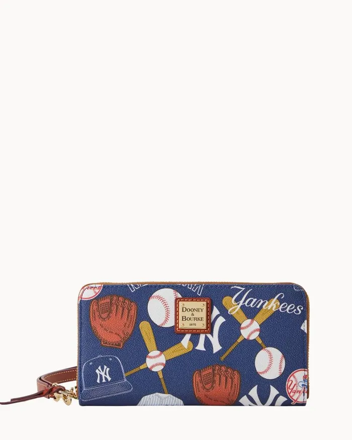 MLB Yankees Large Zip Around Wristlet Yankees Women Dooney and Bourke Wallets MLB Yankees Large Zip Around Wristlet Yankees Women Dooney and Bourke Wallets