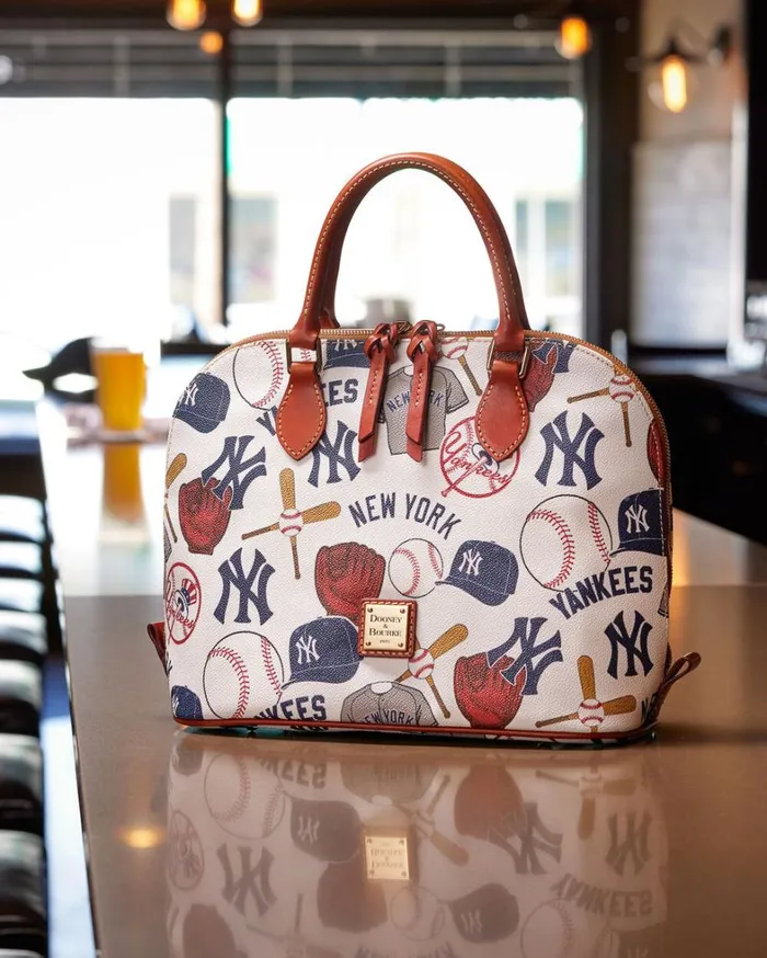 MLB Yankees Zip Zip Satchel Yankees Women Dooney and Bourke Satchels MLB Yankees Zip Zip Satchel Yankees Women Dooney and Bourke Satchels