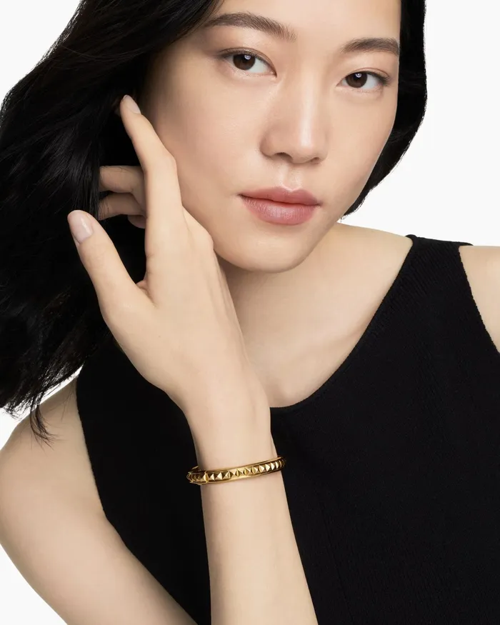 Modern Renaissance Pyramid Bracelet In 18K Yellow Gold 8mm Women David Yurman Bangle Modern Renaissance Pyramid Bracelet In 18K Yellow Gold 8mm Women David Yurman Bangle