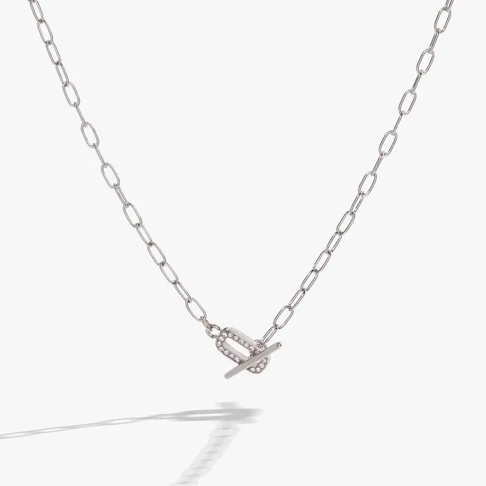 Necklaces Women Alex And Ani Crystal Pave Toggle Necklace Stainless Steel Silver Necklaces Women Alex And Ani Crystal Pave Toggle Necklace Stainless Steel Silver
