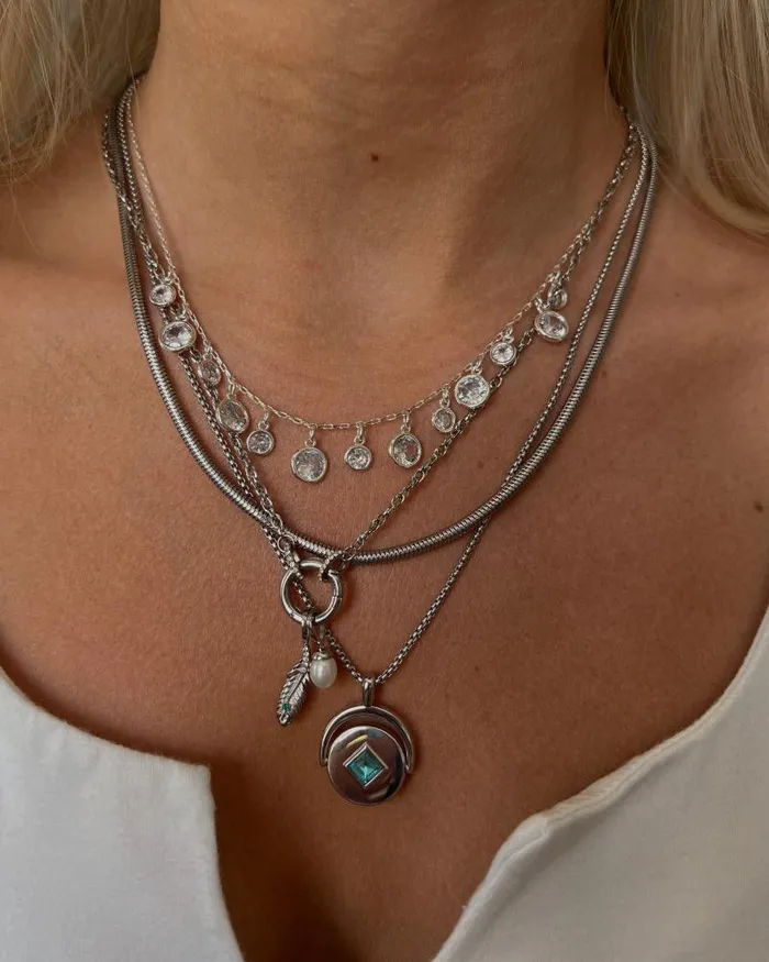 Necklaces Women Alex And Ani March Birthstone And Flower Flip Charm Necklace Stainless Steel Gold