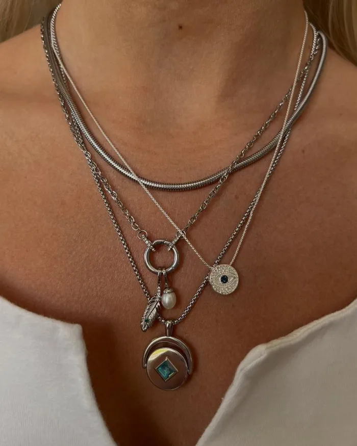 Necklaces Women Alex And Ani March Birthstone And Flower Flip Charm Necklace Stainless Steel Gold