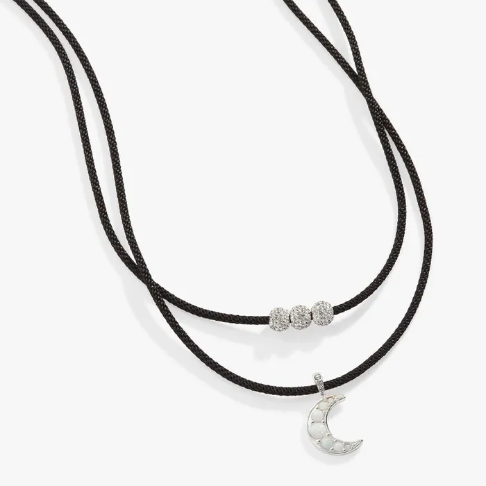 Necklaces Women Alex And Ani Moon Crystal Adjustable Choker Necklace Silver
