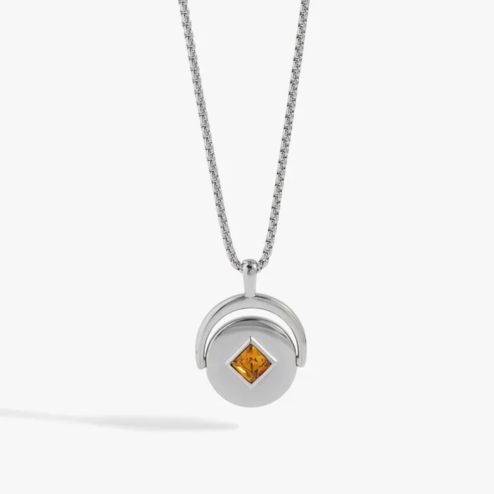Necklaces Women Alex And Ani November Birthstone And Flower Flip Charm Necklace Stainless Steel Silver