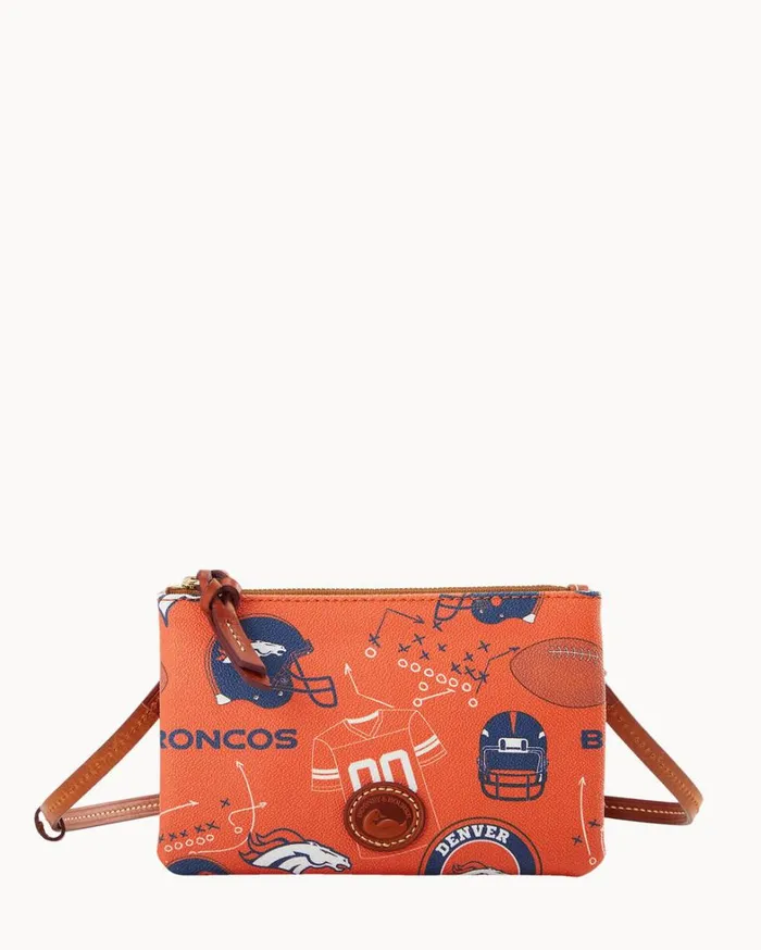 NFL Broncos Top Zip Crossbody Broncos Women Dooney and Bourke Crossbodies