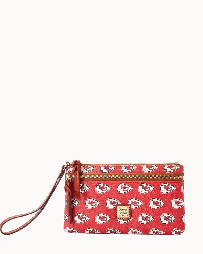 NFL Chiefs Double Zip Wristlet Kansas City Chiefs Women Dooney and Bourke Wallets NFL Chiefs Double Zip Wristlet Kansas City Chiefs Women Dooney and Bourke Wallets