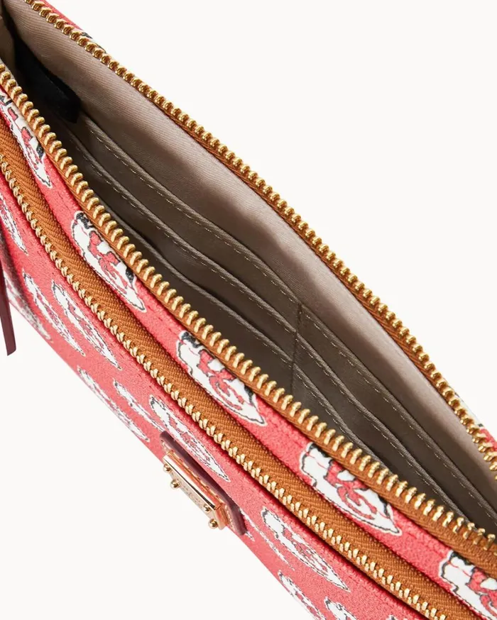 NFL Chiefs Double Zip Wristlet Kansas City Chiefs Women Dooney and Bourke Wallets NFL Chiefs Double Zip Wristlet Kansas City Chiefs Women Dooney and Bourke Wallets