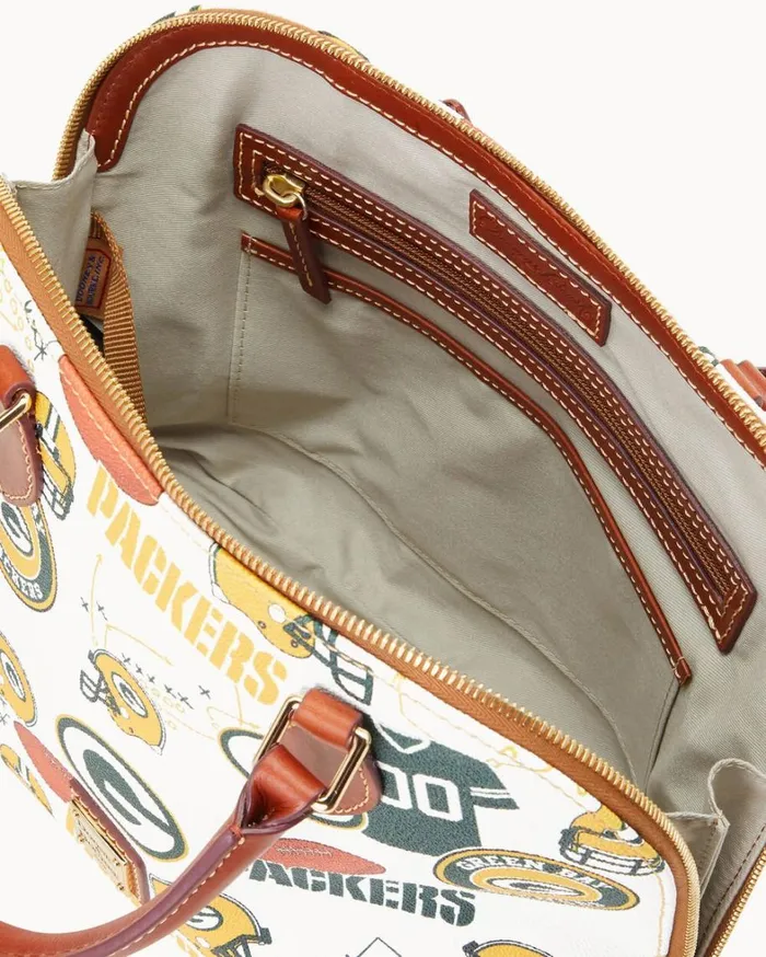 NFL Packers Zip Zip Satchel Packers Women Dooney and Bourke Satchels NFL Packers Zip Zip Satchel Packers Women Dooney and Bourke Satchels
