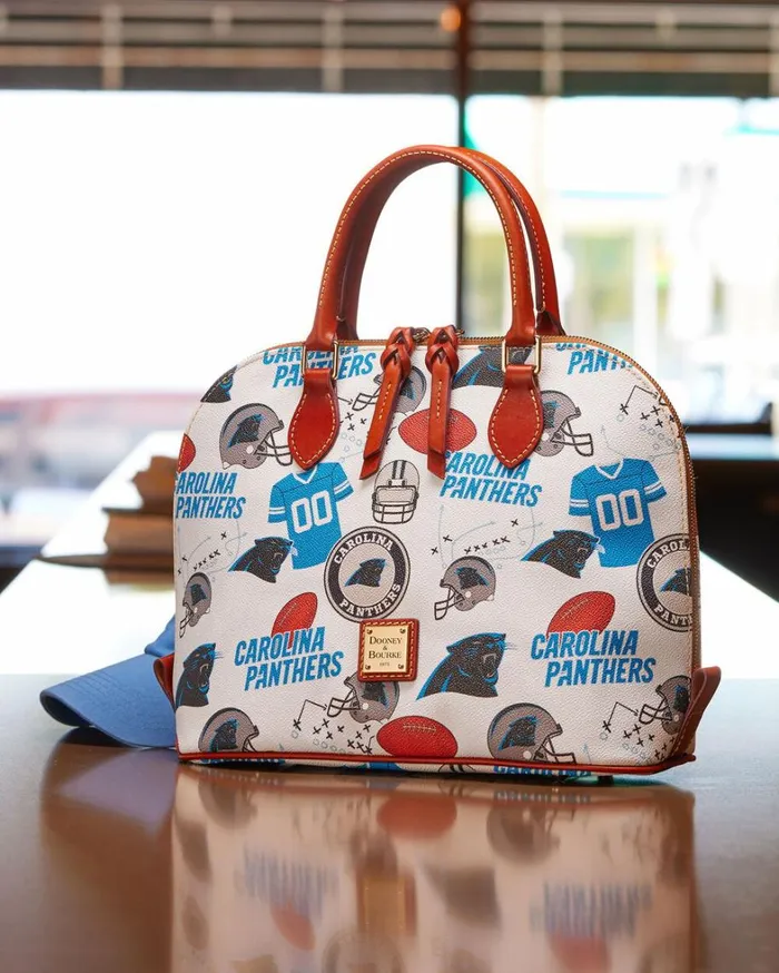 NFL Panthers Zip Zip Satchel Panthers Women Dooney and Bourke Satchels NFL Panthers Zip Zip Satchel Panthers Women Dooney and Bourke Satchels