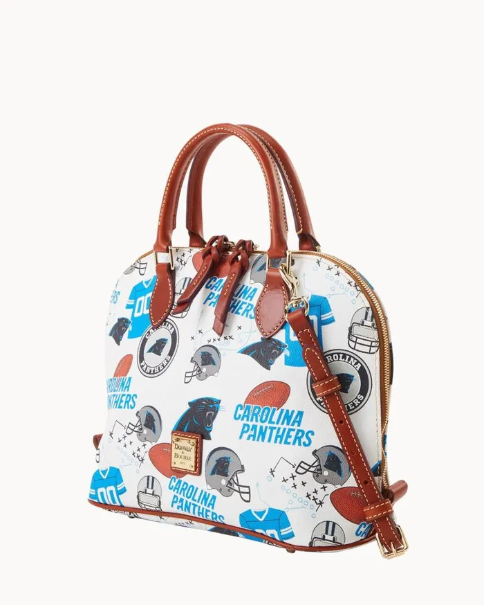 NFL Panthers Zip Zip Satchel Panthers Women Dooney and Bourke Satchels NFL Panthers Zip Zip Satchel Panthers Women Dooney and Bourke Satchels
