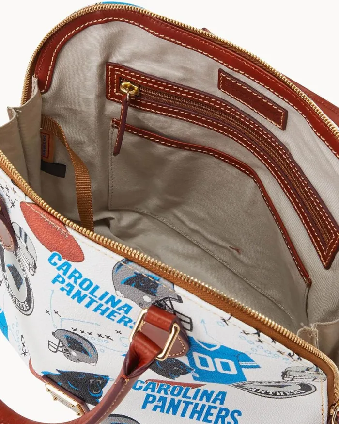 NFL Panthers Zip Zip Satchel Panthers Women Dooney and Bourke Satchels NFL Panthers Zip Zip Satchel Panthers Women Dooney and Bourke Satchels