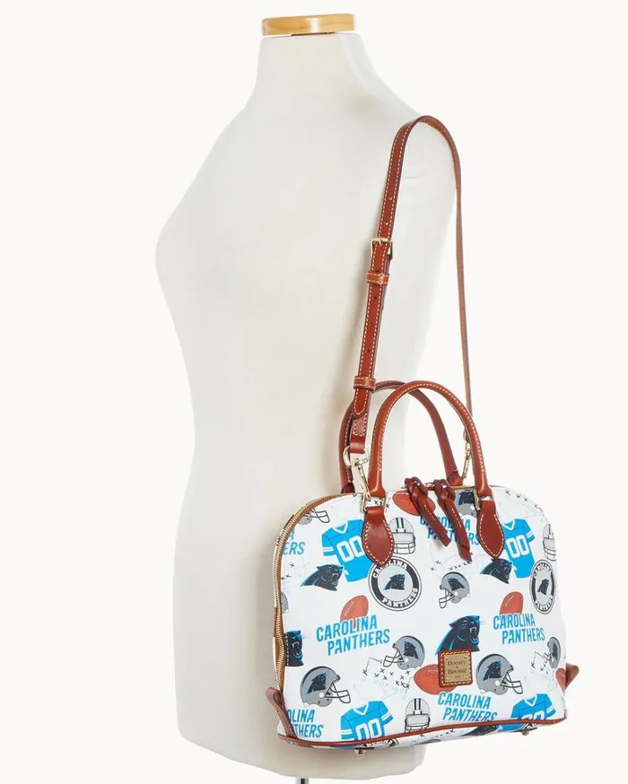 NFL Panthers Zip Zip Satchel Panthers Women Dooney and Bourke Satchels NFL Panthers Zip Zip Satchel Panthers Women Dooney and Bourke Satchels
