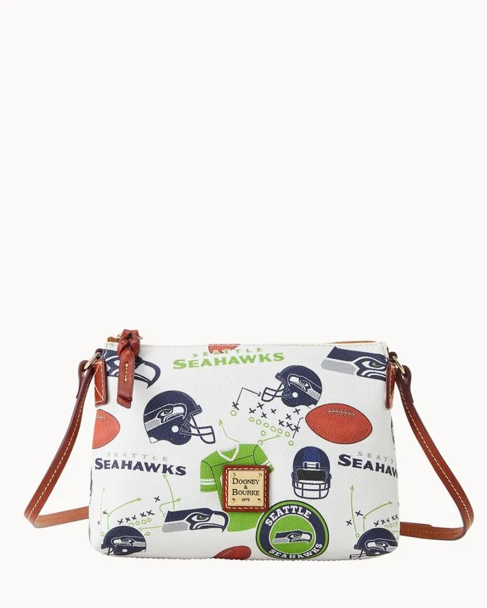 NFL Seahawks Crossbody Pouchette Seahawks Women Dooney and Bourke Crossbodies