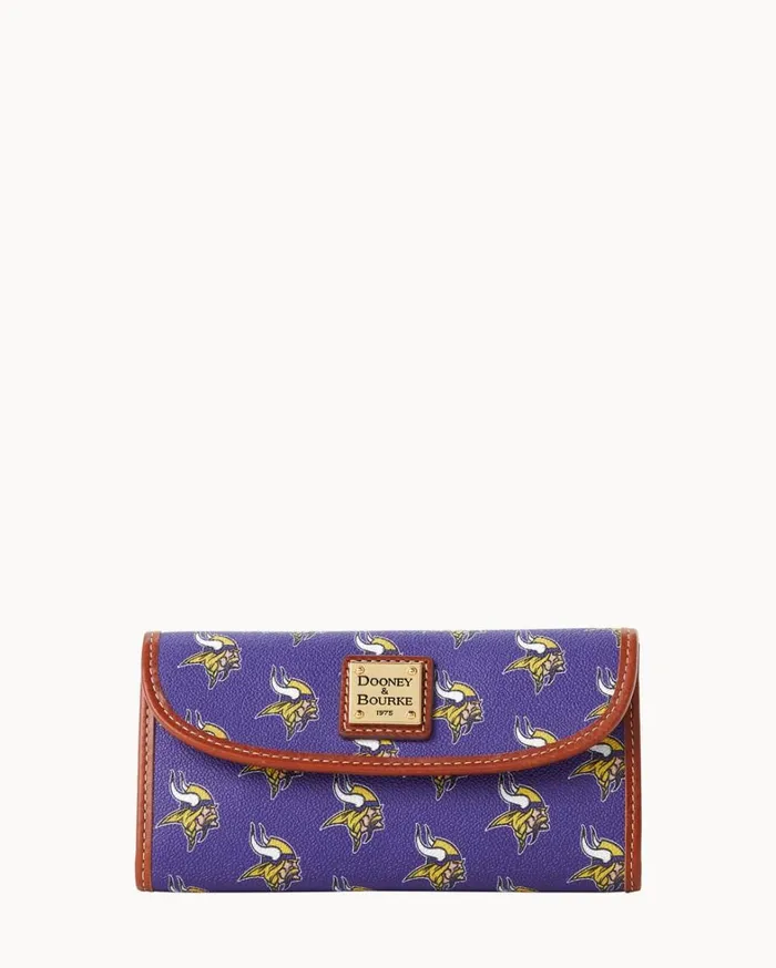 NFL Vikings Continental Clutch Vikings Women Dooney and Bourke Wallets