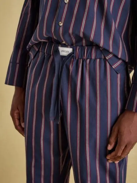 Nightwear Men Joules Navy Stripe Cotton Pyjama Set