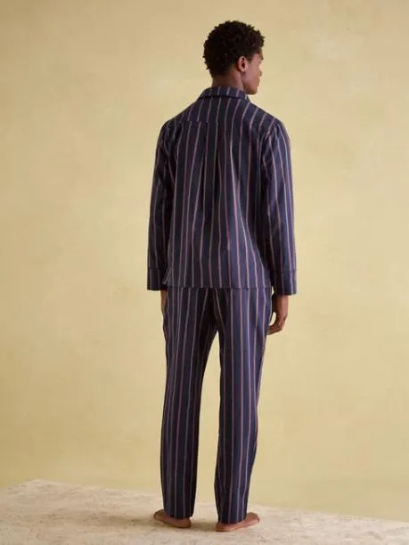 Nightwear Men Joules Navy Stripe Cotton Pyjama Set