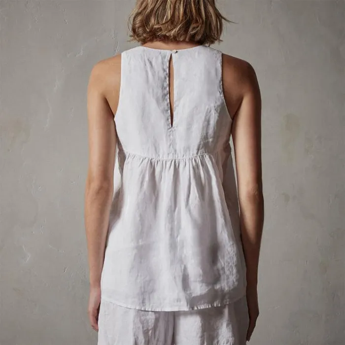 Novelty Tops Women James Perse Gathered Linen Top White