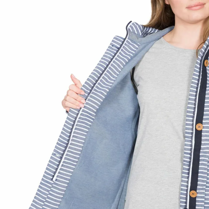 Offshore Waterproof Jacket Navy Stripe Women Trespass Casual Jackets