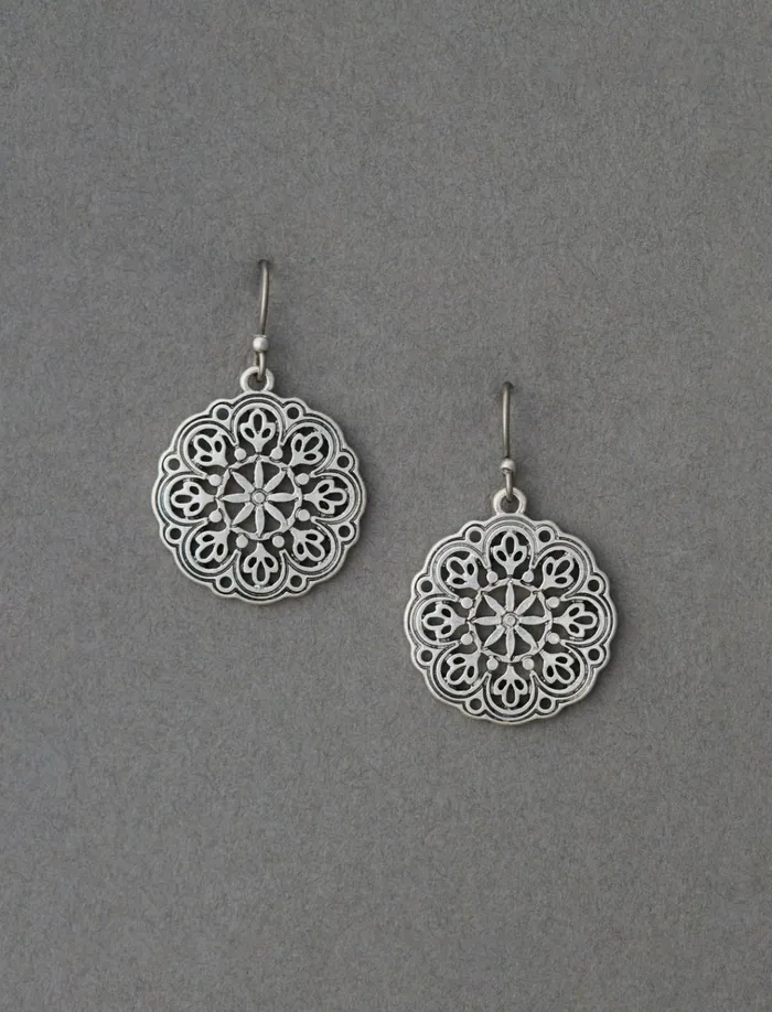 Openwork Drop Earring Silver Women Lucky Brand Jewelry