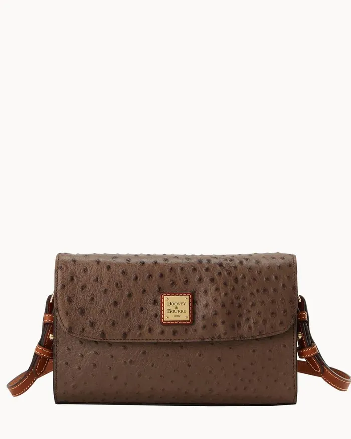 Ostrich Lacey Clutch Mushroom Women Dooney and Bourke Wallets