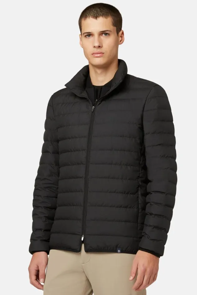 Outerwear Men Boggi Milano Goose Down Recycled Fabric Bomber Jacket Black Outerwear Men Boggi Milano Goose Down Recycled Fabric Bomber Jacket Black