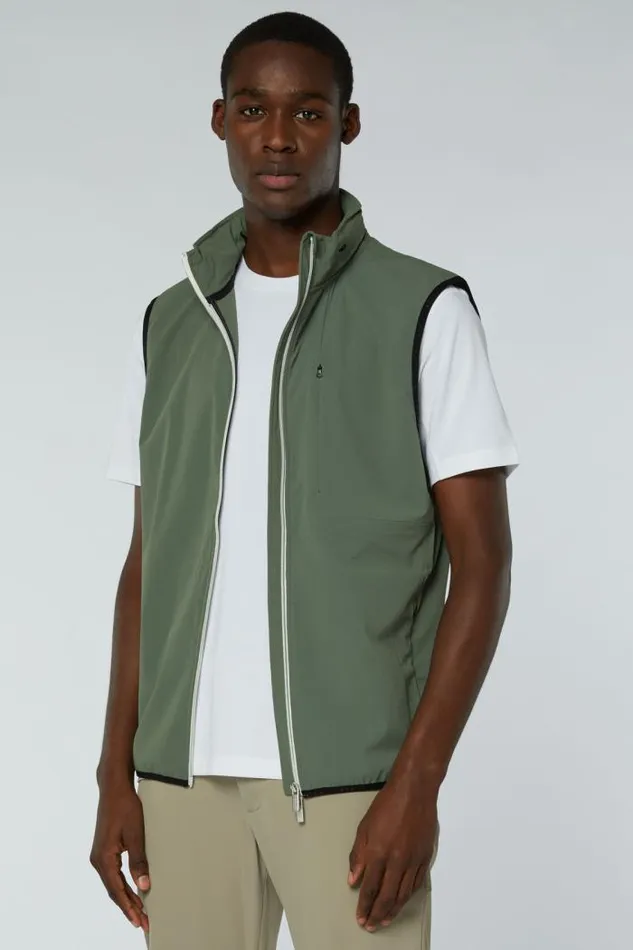 Outerwear Men Boggi Milano Vest In B Tech Stretch Recycled Nylon Green Outerwear Men Boggi Milano Vest In B Tech Stretch Recycled Nylon Green