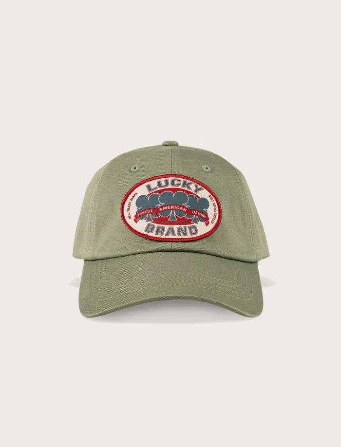 Oval Clover Patch Dad Hat Bright Green Men Lucky Brand Hats