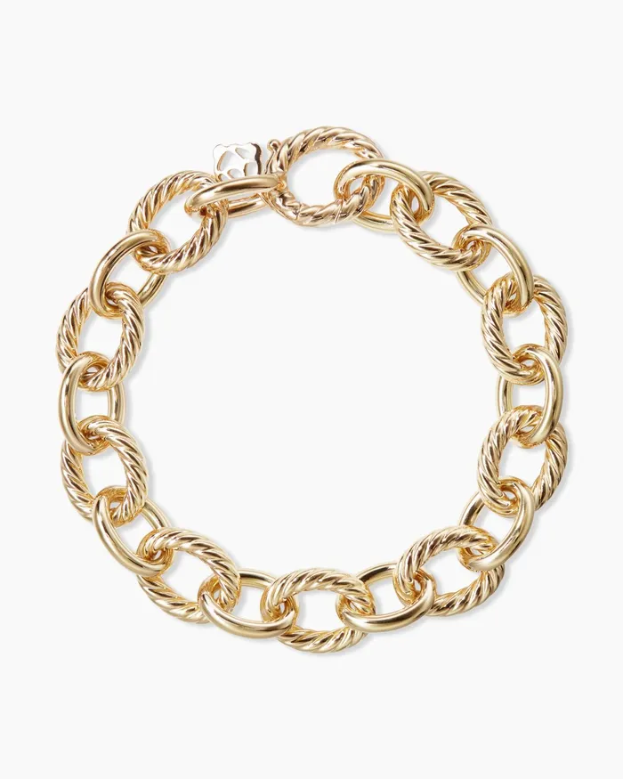 Oval Link Chain Bracelet In 18K Yellow Gold 12mm Women David Yurman Chain Oval Link Chain Bracelet In 18K Yellow Gold 12mm Women David Yurman Chain
