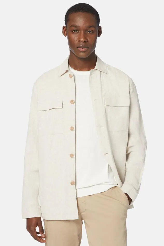 Overshirts Men Boggi Milano Cotton And Linen Link Shirt Jacket Beige Overshirts Men Boggi Milano Cotton And Linen Link Shirt Jacket Beige