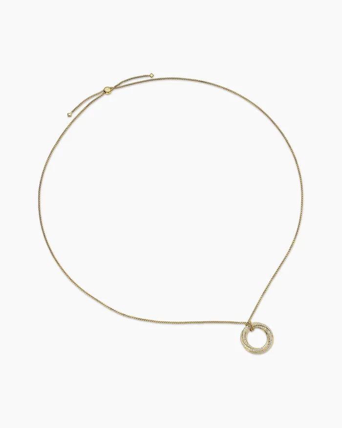 Pav Crossover Pendant Necklace In 18K Yellow Gold With Diamonds 30mm Women David Yurman Pendant Pav Crossover Pendant Necklace In 18K Yellow Gold With Diamonds 30mm Women David Yurman Pendant