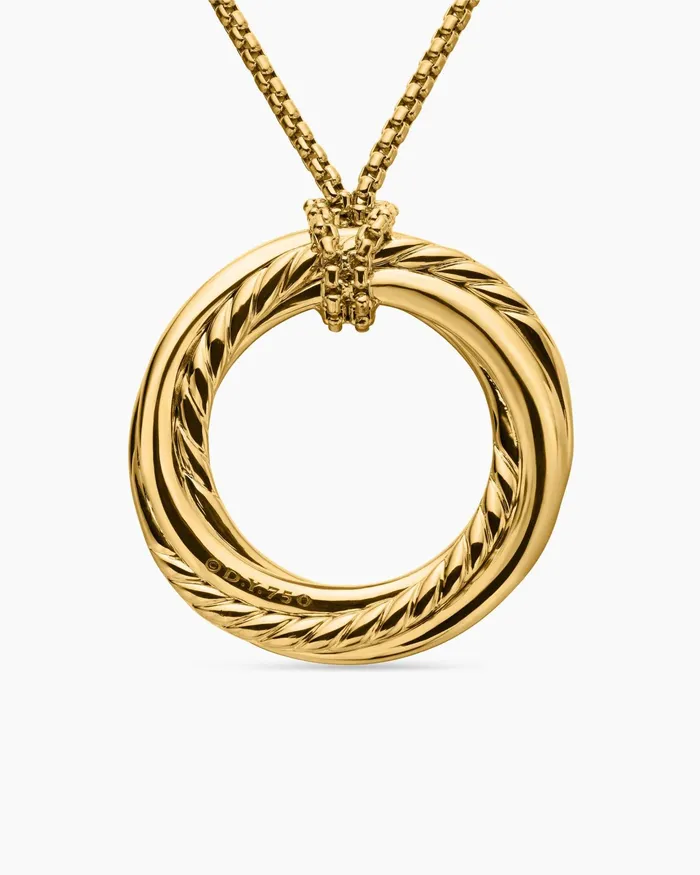 Pav Crossover Pendant Necklace In 18K Yellow Gold With Diamonds 30mm Women David Yurman Pendant Pav Crossover Pendant Necklace In 18K Yellow Gold With Diamonds 30mm Women David Yurman Pendant