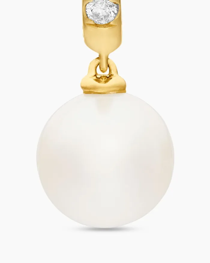 Pearl And Pav Drop Earrings In 18K Yellow Gold With Pearls And Diamonds 156mm Women David Yurman Drop Pearl And Pav Drop Earrings In 18K Yellow Gold With Pearls And Diamonds 156mm Women David Yurman Drop