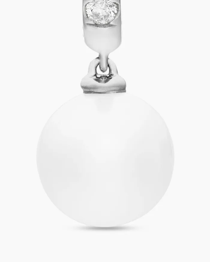 Pearl And Pav Drop Earrings In Sterling Silver With Pearls And Diamonds 156mm Women David Yurman Drop Pearl And Pav Drop Earrings In Sterling Silver With Pearls And Diamonds 156mm Women David Yurman Drop