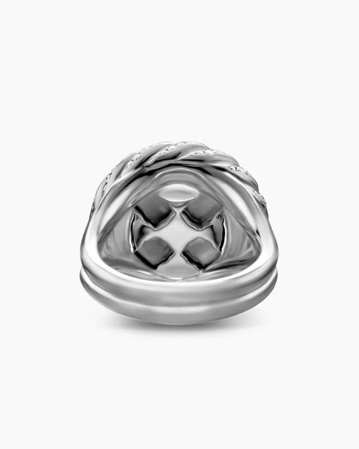 Pearl Classics Cable Halo Ring In Sterling Silver With Diamonds 21mm Women David Yurman Statement Pearl Classics Cable Halo Ring In Sterling Silver With Diamonds 21mm Women David Yurman Statement