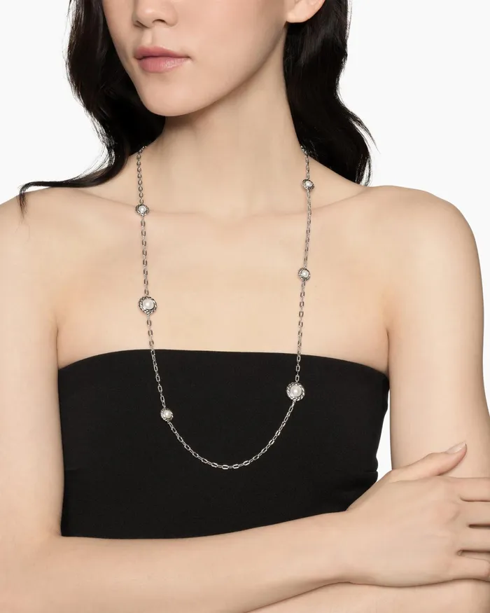 Pearl Classics Station Chain Necklace In Sterling Silver 3mm Women David Yurman Pearl Pearl Classics Station Chain Necklace In Sterling Silver 3mm Women David Yurman Pearl