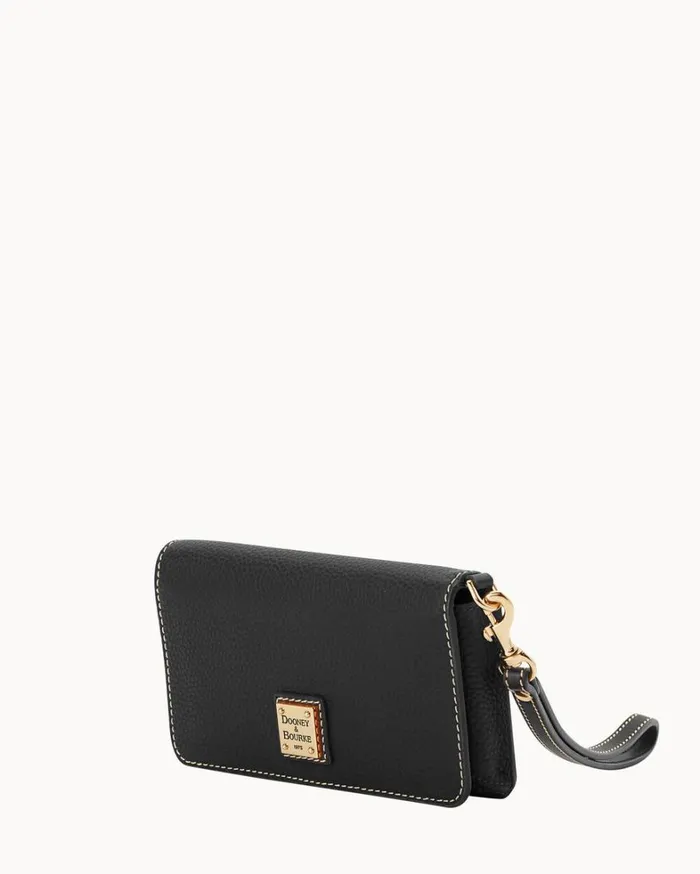 Pebble Grain Fey Phone Wristlet Black Black Women Dooney and Bourke Wallets Pebble Grain Fey Phone Wristlet Black Black Women Dooney and Bourke Wallets