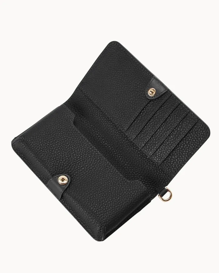 Pebble Grain Fey Phone Wristlet Black Black Women Dooney and Bourke Wallets Pebble Grain Fey Phone Wristlet Black Black Women Dooney and Bourke Wallets