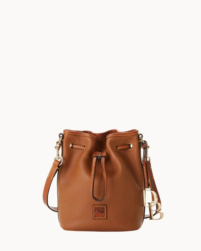 Pebble Grain Small Drawstring Caramel Women Dooney and Bourke Crossbodies