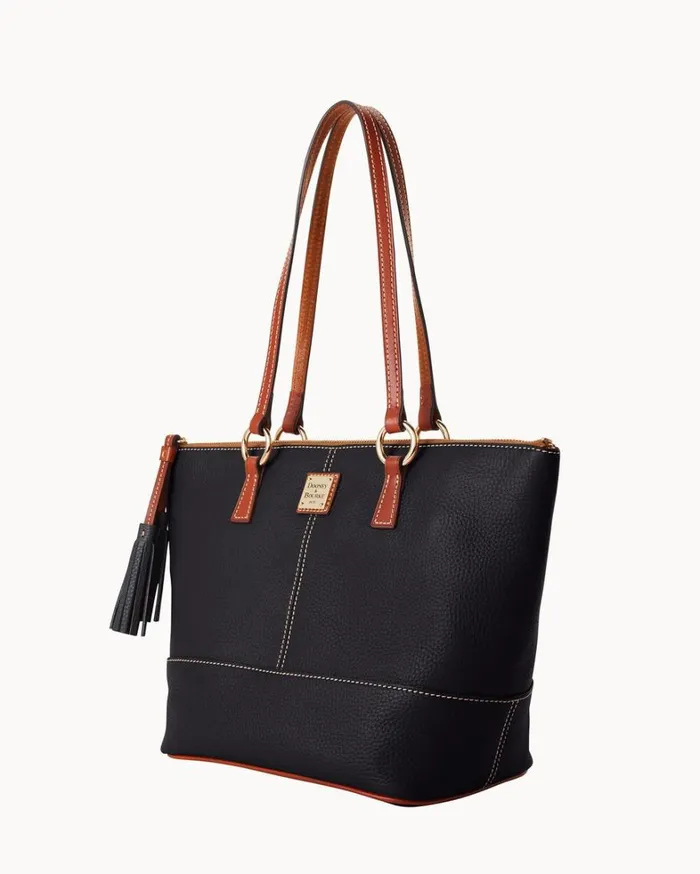 Pebble Grain Small Tobi Tote Black Women Dooney and Bourke Totes Pebble Grain Small Tobi Tote Black Women Dooney and Bourke Totes