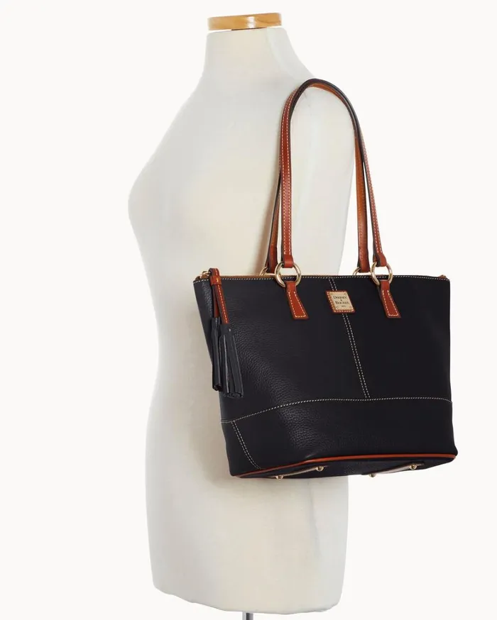 Pebble Grain Small Tobi Tote Black Women Dooney and Bourke Totes Pebble Grain Small Tobi Tote Black Women Dooney and Bourke Totes
