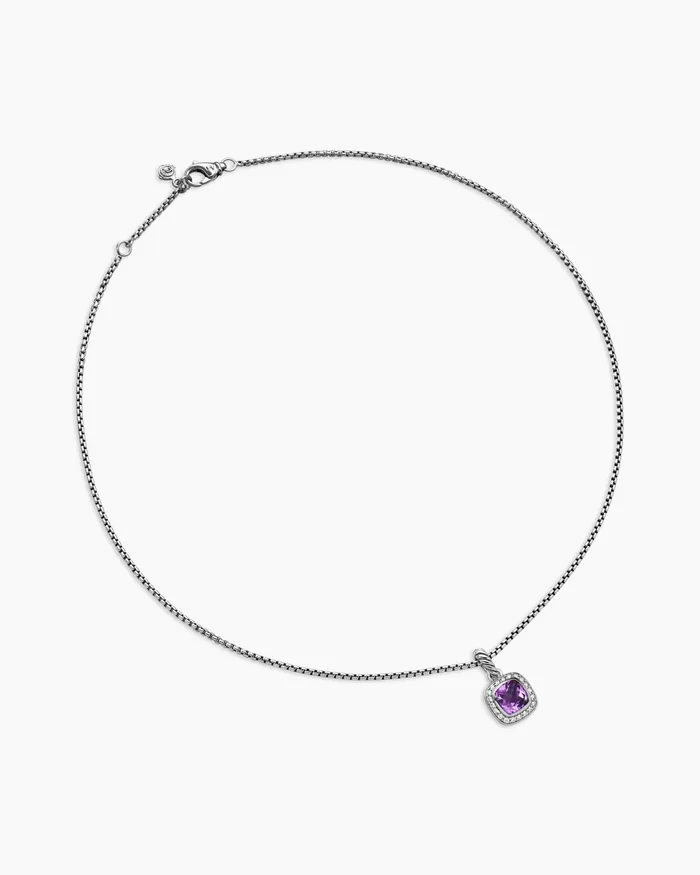 Petite Albion Pendant Necklace In Sterling Silver With Amethyst And Diamonds 7mm Women David Yurman Pendant Petite Albion Pendant Necklace In Sterling Silver With Amethyst And Diamonds 7mm Women David Yurman Pendant