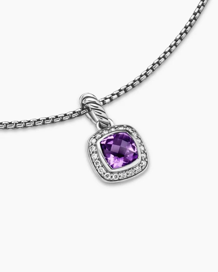 Petite Albion Pendant Necklace In Sterling Silver With Amethyst And Diamonds 7mm Women David Yurman Pendant Petite Albion Pendant Necklace In Sterling Silver With Amethyst And Diamonds 7mm Women David Yurman Pendant