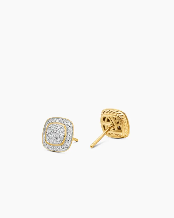 Petite Albion Stud Earrings In 18K Yellow Gold With Pav Diamonds 5mm Women David Yurman Stud Petite Albion Stud Earrings In 18K Yellow Gold With Pav Diamonds 5mm Women David Yurman Stud