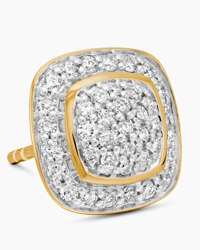 Petite Albion Stud Earrings In 18K Yellow Gold With Pav Diamonds 5mm Women David Yurman Stud Petite Albion Stud Earrings In 18K Yellow Gold With Pav Diamonds 5mm Women David Yurman Stud